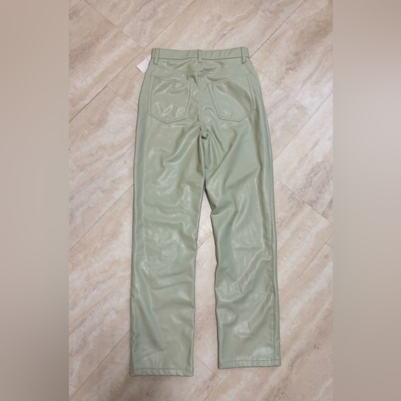 NWT ABERCROMBIE AND FITCH vegan leather mint green pants, 30โ (size 28) - Picture 4 of 6